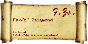 Fakó Zsigmond névjegykártya