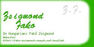 zsigmond fako business card